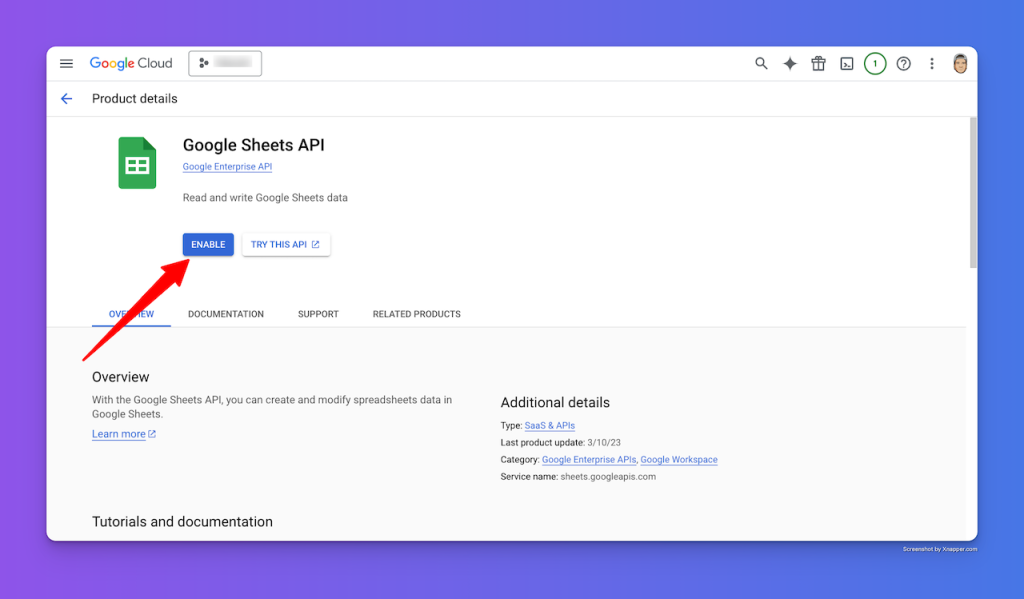 export MySQL data to Google Sheets 7